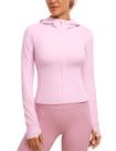 Casaco CRZ YOGA Butterluxe com Zíper Completo Slim Fit com Capuz Rosa L