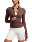 Casaco CRZ YOGA Butterluxe Curto com Zíper na Cintura Taupe P