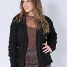 Casaco curto com Trança nas mangas inverno casual e elegante