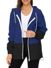 Casaco de chuva Century Star para mulheres com capuz impermeável azul marinho 3XL