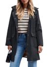 Casaco de chuva impermeável feminino SaphiRose, capa de chuva leve, com capuz, casaco impermeável (preto, pequeno)