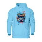 Casaco de Frio Moletom Abrigo Masculino Flanelado Canguru Estampa Controle Remoto Capuz Ajustavel