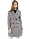 Casaco de inverno Allegra K Elegant Notched Lapel Trench Grey L
