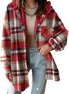 Casaco de inverno Dokotoo Flannel Shacket 2024 Women Sherpa