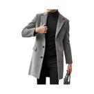 Casaco De Lã Casual Masculino Para Outono E Inverno, Manga Longa, Estilo Britânico, Jaqueta Forrada Casaco De Lã Casual Masculino Para Outono E Inverno, Manga Longa, Estilo Britânico, Jaqueta Forrada