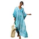 Casaco de lã feminino Beach Cover Up Tie Dye para roupa de banho