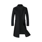 Casaco De Lã Masculino Grosso Para Outono E Inverno, Trench Coat Longo Da Moda, Comprimento Acima Do