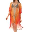 Casaco de malha gradiente Beach Cover Up, pulôver oco