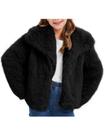 Casaco de pele sintética COZYPOIN, jaqueta de inverno para meninas, preta 5-14Y