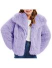 Casaco de pele sintética COZYPOIN, jaqueta de inverno para meninas, roxo, de 5 a 14 anos
