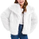 Casaco de pele sintética Rousytn Girls Fluffy Furry, de 5 a 6 anos, branco