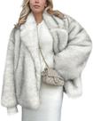 Casaco de pele sintética Wyeysyt feminino com lapela fofa de inverno, branco e preto