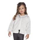 Casaco de Pelo Infantil Menina Off-White Venezia Botão Coração Have Fun Tamanho da Roupa:10 anos