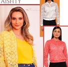 Casaco de renda cores amarelo/ branco/ salmao tamanho M