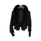 Casaco De Tricô Feminino De Inverno Com Pele De Raposa Real, Jaqueta Casual Curta E Quente, Moda