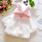 Casaco de Veludo para Bebê Menina - Jaqueta com Orelhas de Lã para Outono/Inverno