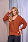 Casaco Detalhe em Trança Botões Tricot Inverno Cor:TerraTamanho:38-44