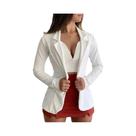 Casaco esportivo feminino elegante, top casual esportivo de escritório fino de manga comprida Casaco esportivo feminino elegante, top casual esportivo de escritório fino de manga comprida