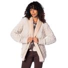 Casaco Feminino Biamar Tricot com Pele Fake Bege Claro