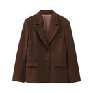 Casaco feminino chique peplum blazer com botão frontal manga comprida bolsos com aba top fashion