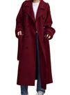 Casaco feminino chouyatou, lã de inverno, trespassado, vermelho