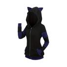 Casaco Feminino Com Capuz E Orelhas De Gato Grossas, Moda Outono Inverno, Combinando Cores, Capuz