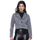 Casaco Feminino Cropped Tweed Sawary Fashion