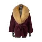 Casaco Feminino De Pele Genuína De Guaxinim E Raposa, Inverno, Lã Mista, Casual, Estilo Urbano, Com