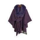 Casaco Feminino De Pele Genuína Grossa, Quente Para Primavera E Inverno, Xale, Poncho, Capa E