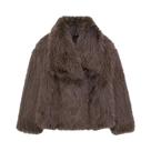 Casaco Feminino Elegante De Pele Sintética Quente E Macio Com Manga Longa E Gola Lapela Moda