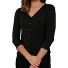 Casaco Feminino Infini Malha Canelada Preto - S23251
