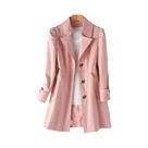 Casaco Feminino Longo Casual Corta-Vento Moda Coreana Primavera Outono