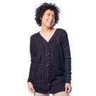 Casaco Feminino Oliveira Malhas Tricot Botões Preto Casaco Feminino Oliveira Malhas Tricot Botões Preto