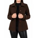 Casaco Feminino Peleteria Cordeiro Lã Caban Slim - 2303