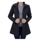 Casaco Feminino Peleteria Cordeiro Slim Lã Cinza Escuro 2415