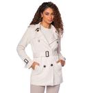 Casaco Feminino Pellini Trench Coat Suede Bege