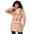 Casaco Feminino Pellini Trench Coat Suede Caramelo