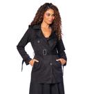 Casaco Feminino Pellini Trench Coat Suede Preto