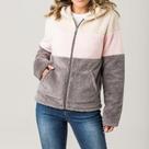 Casaco Feminino Pelúcia Com Capuz e Zíper Cinza Zune Casaco Feminino Pelúcia Com Capuz e Zíper Cinza Zune