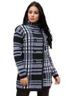 Casaco Feminino Sobretudo Com Botões Tricot Livora Preto e Branco Tamanho:Único Cor:Preto/Branco