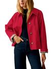 Casaco impermeável feminino Yeokou, tamanho grande, forro xadrez, vermelho