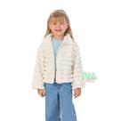 Casaco Infantil Feminino em Pelo Petit Cherie cor Off White