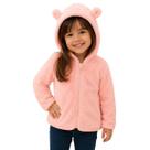 Casaco Infantil Plush Capuz Ursinho Inverno Escolar Frio -