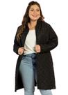 Casaco Jaqueta Alongada Plus Size Puff com Bolsos