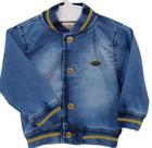 Casaco / Jaqueta Jeans Bomber Luxo Bebê Menina Elastano 2584