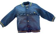 Casaco / Jaqueta Jeans Bomber Luxo Bebê Menina Elastano 2764