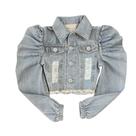 Casaco Jaqueta Manga Princesa Bufante Jeans Blogueirinha Casaco Jaqueta Manga Princesa Bufante Jeans Blogueirinha