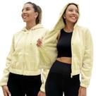 Casaco Jaqueta Peluciado Blusa de Frio Inverno Capuz Ziper