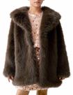 Casaco Kissonic Girls Faux Fur Fluffy Warm Winter Jaqueta marrom