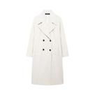 Casaco Longo de Lã Feminino - Vintage, Quente, com Lapela e Bolso Duplo